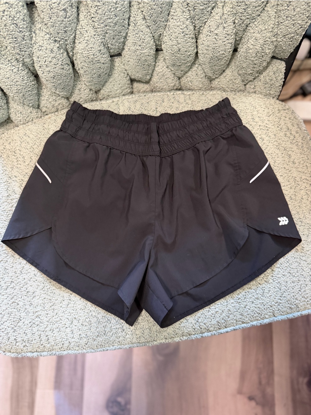 Women's All in Motion Black Athletic Running Shorts with Reflective Accents - M - Picture 2 of 4